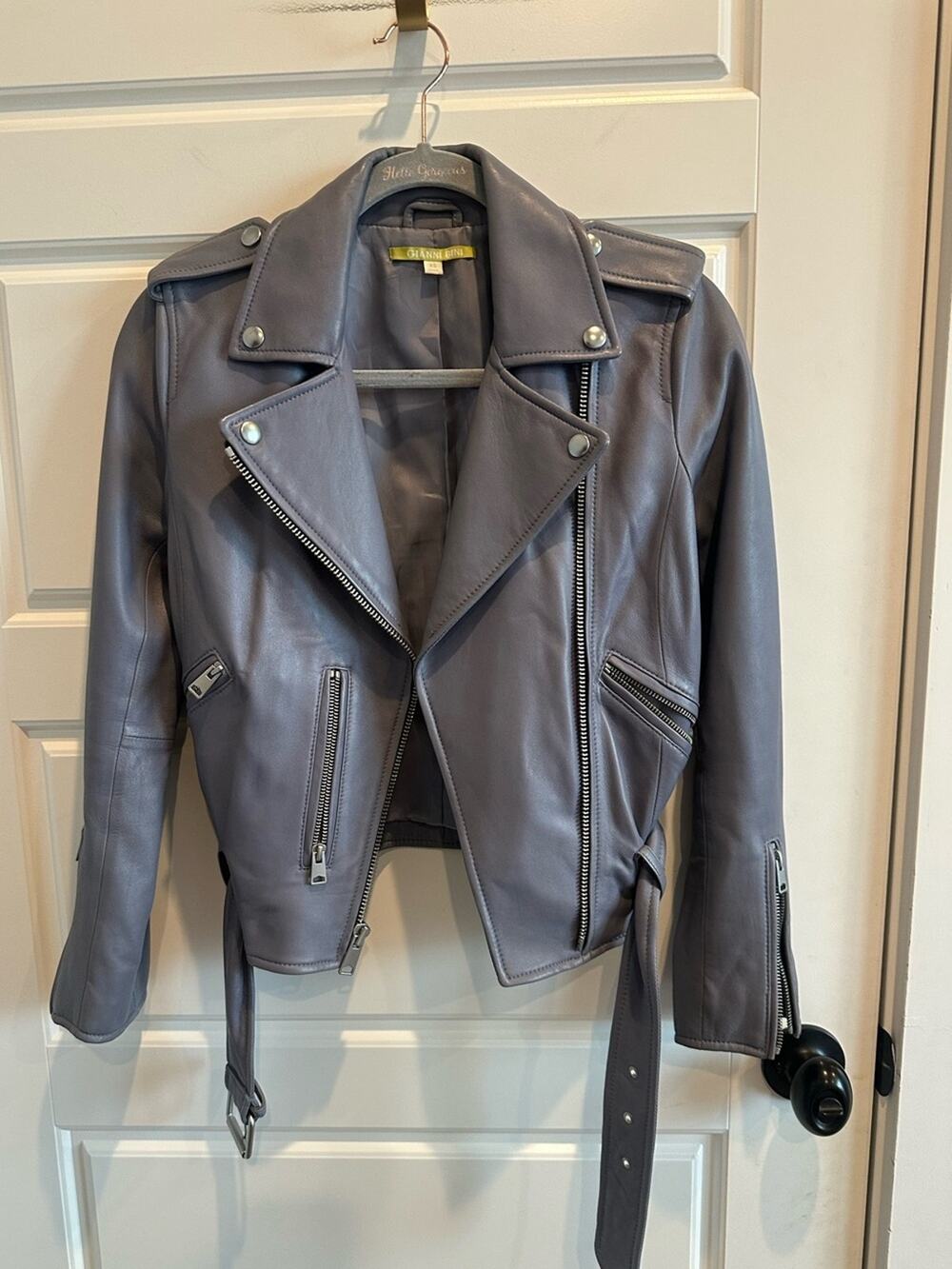 Gianni Bini XS Leather Moto Biker Jacket Women's Y2K Grunge Motorcycle Jacket